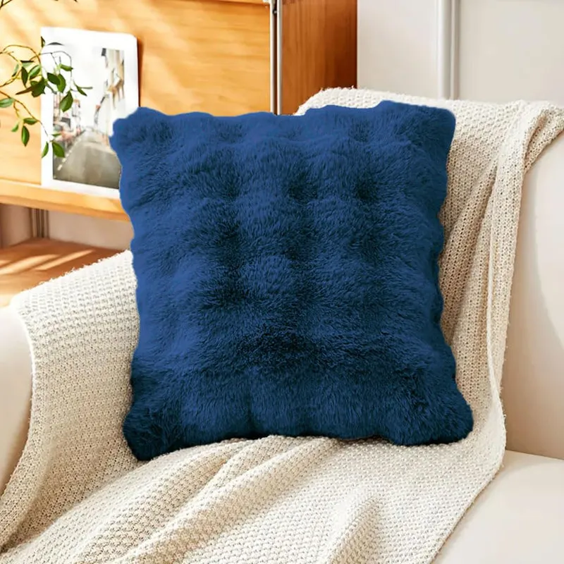 Bubble Luxe Cushion Cover Set (Dark Blue) - Set Of Two media 3