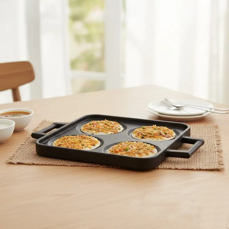 Snack Nest Cast Iron Non-Stick Paniyaram & Appam Pan - Black media 3