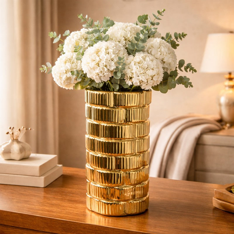 Gildora Tall Ceramic Vase - Gold media 5