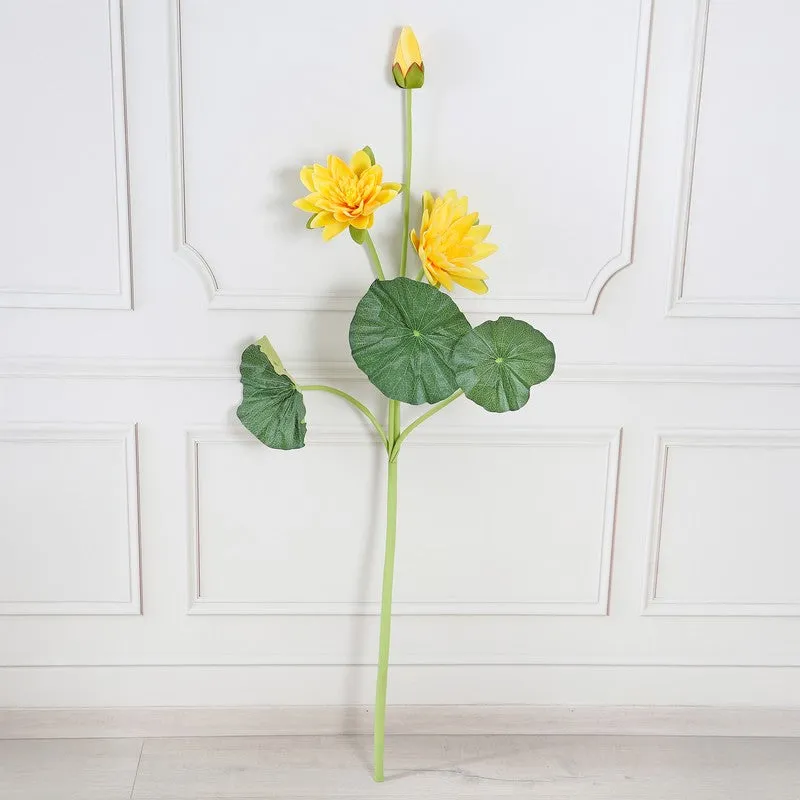 Lotus Bloom Stem with Leaves - Yellow media 3