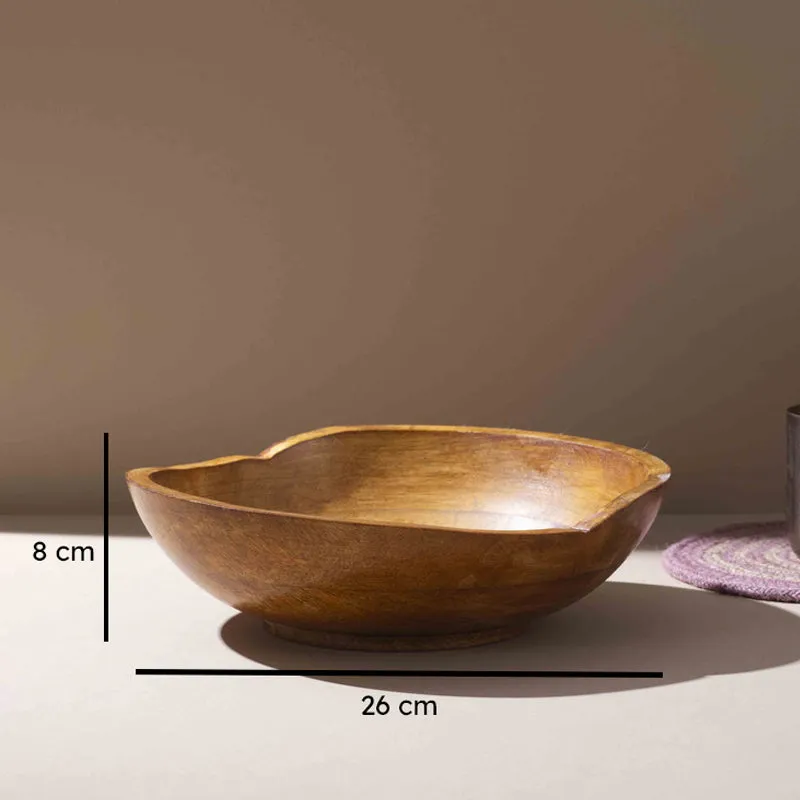 Sajiro Handcrafted Mango Wood Serving Bowl -  1250 mL media 6