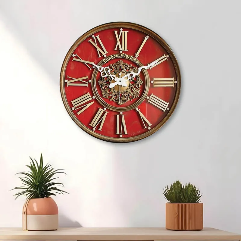 Inez Red 3D Printed MDF Wall Clock media 1