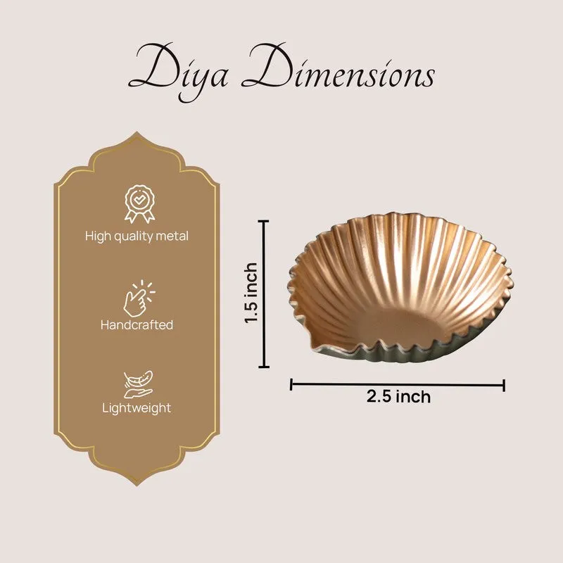 NoorVatika Metal Diyas - Set Of Six media 7