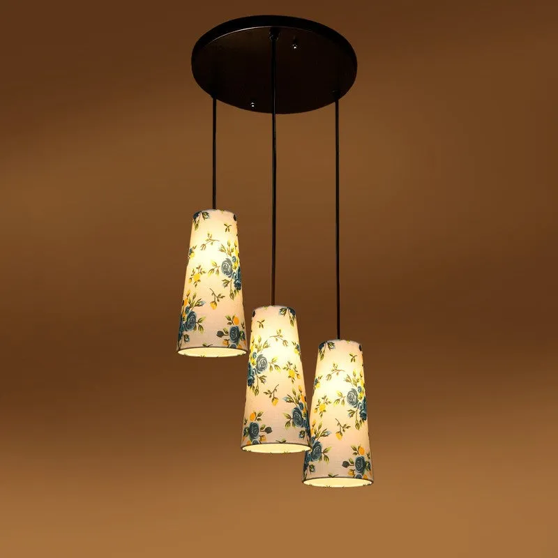 Nordic Neutral Triple Metal Ceiling Lamp - White & Blue media 6