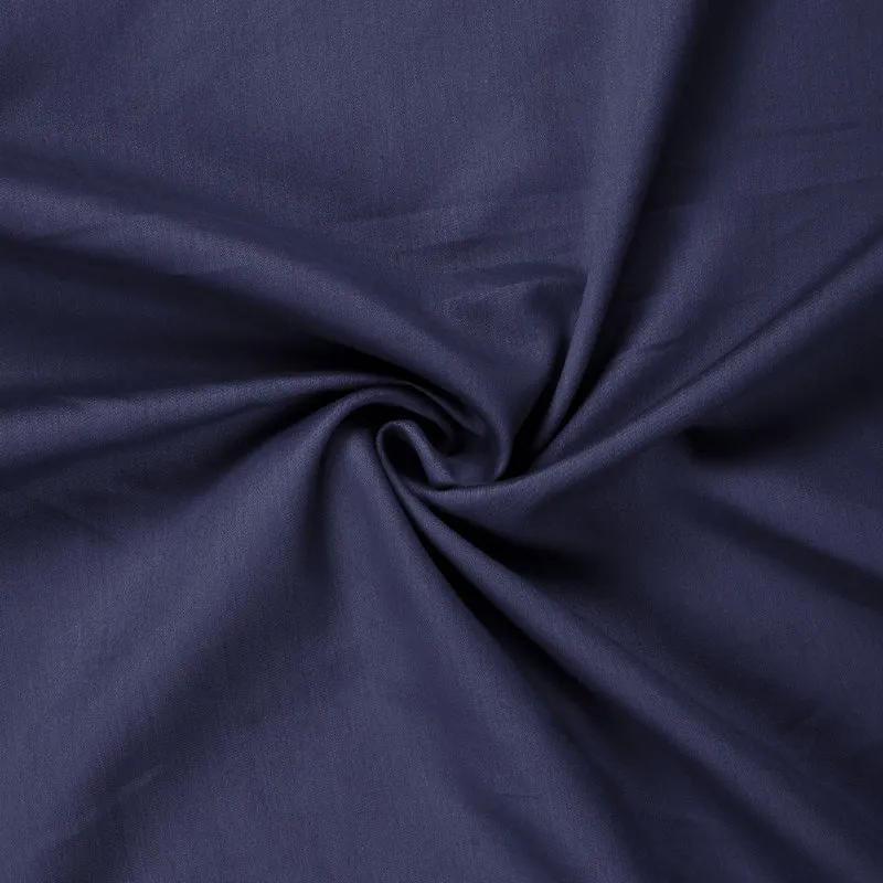 Sanumi Solid Cotton Bedsheet (Navy Blue) - 300 TC media 4