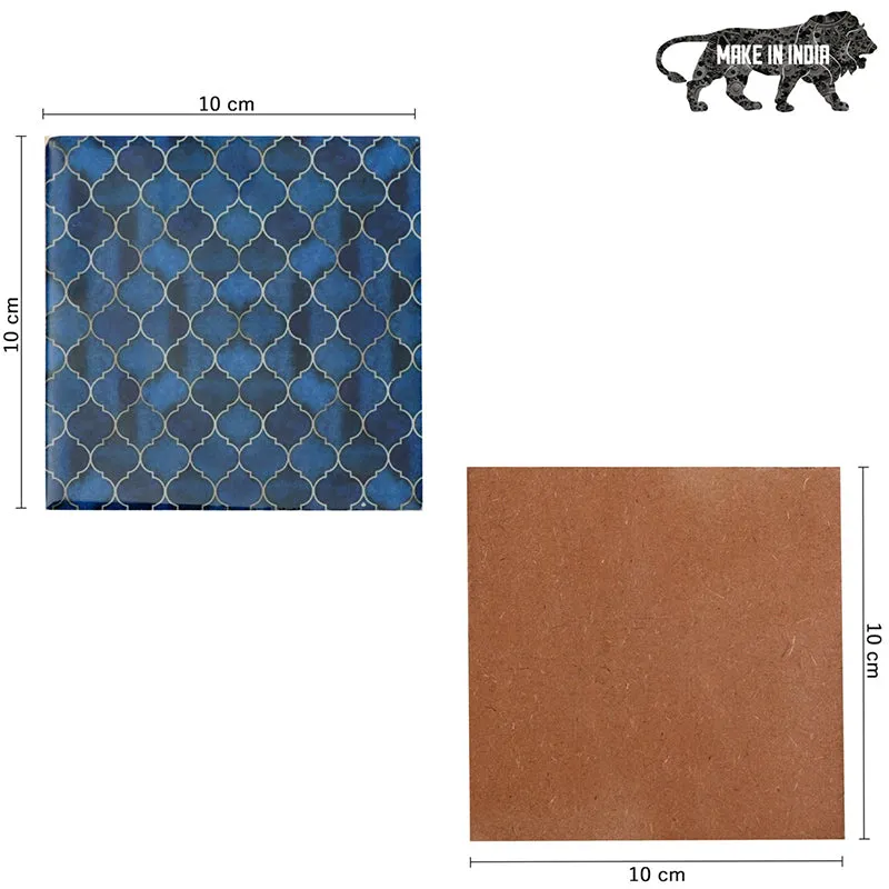 Medina Blue Serving Tray With Coaster - Eight Piece Set media 4