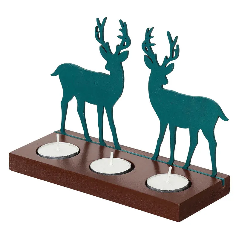 Blizten & Rudolph Wood Christmas Tea Light Holder - Green media 6