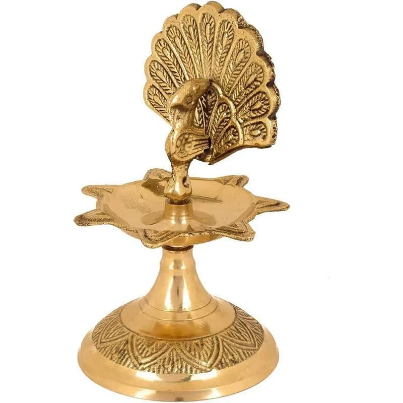 Flying Mayoor Brass Diya media 3