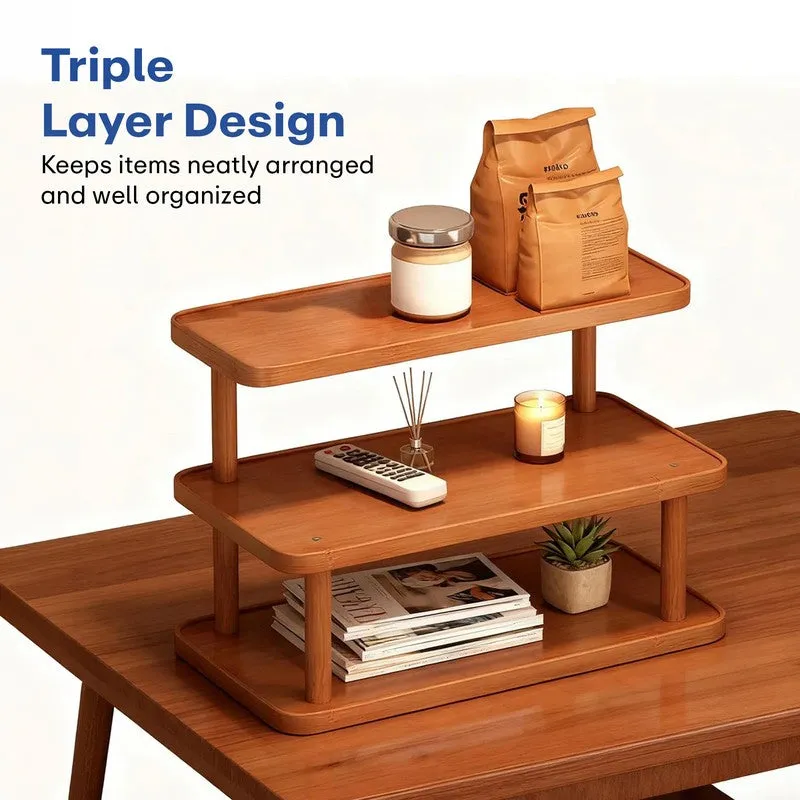 Rioware Timber 3 Tier Wood Racks - Brown media 8