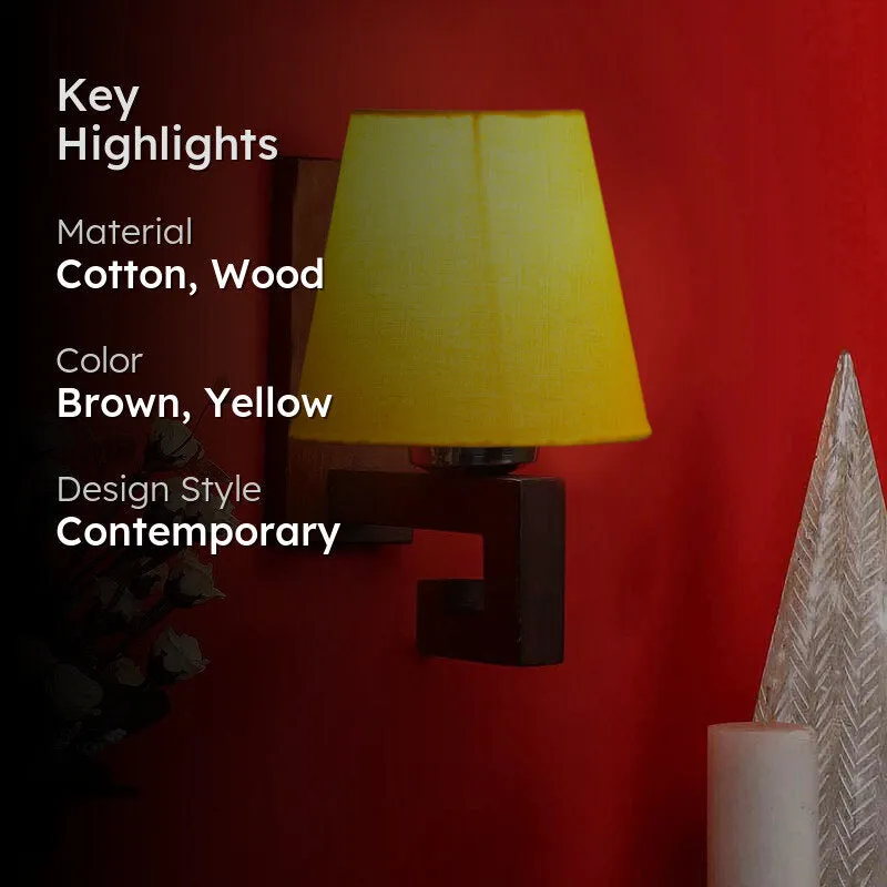 Gul Conical Wooden Wall Lamp media 2