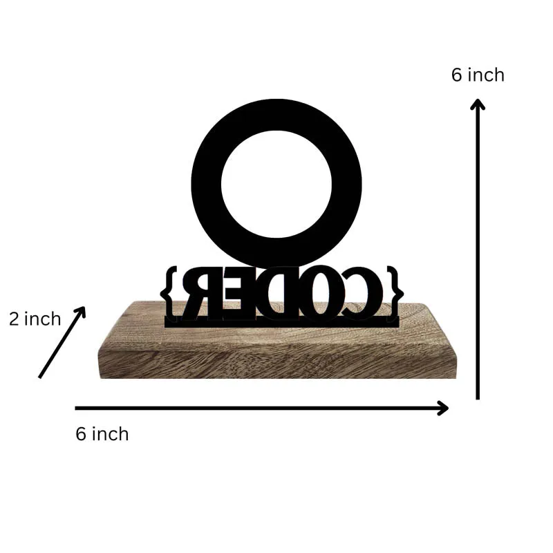 Coder Iron & Mango Wood Table Clock media 5