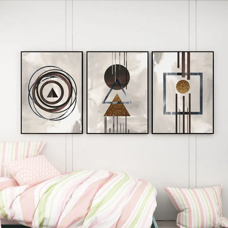 Abstract Alignments Canvas Wall Art (Black Frame) - Set Of Three media 5
