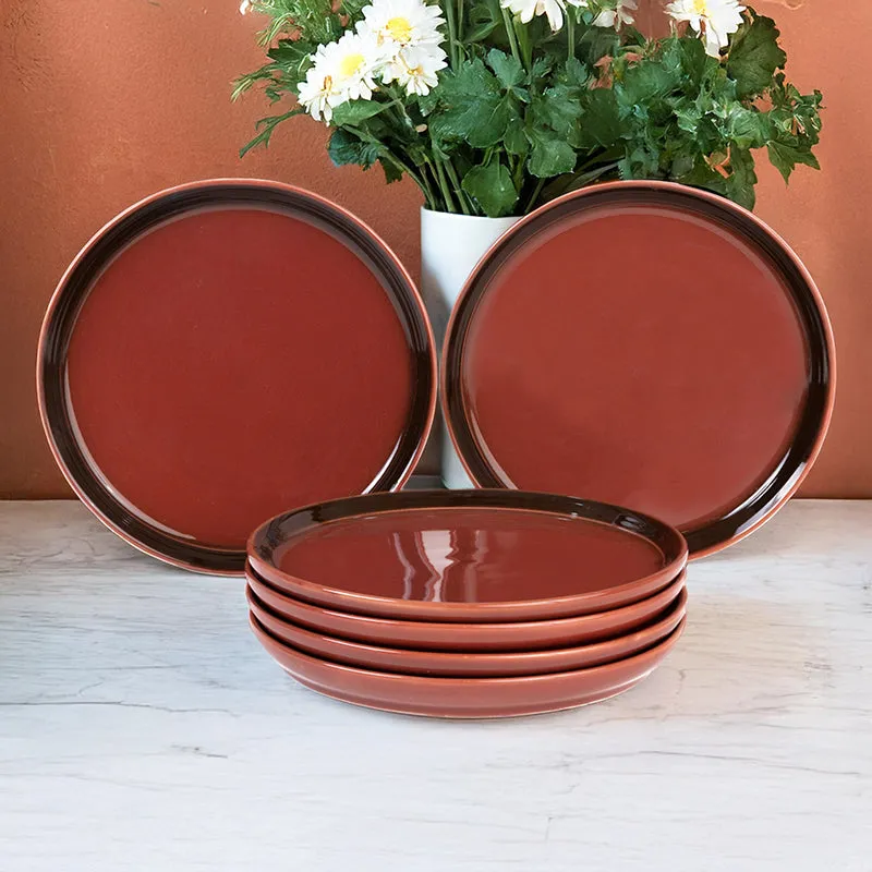 Caspian Porcelain Dinner Plate (Brown) - Set Of Six media 1