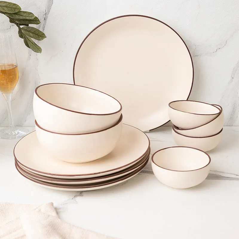 Riddo Dinnerware (Off White) - 10 Piece Set media 1