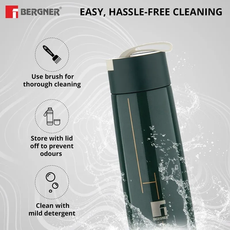 Bergner Walking Thermosteel Hot and Cold Flask (Green) -350 mL media 5