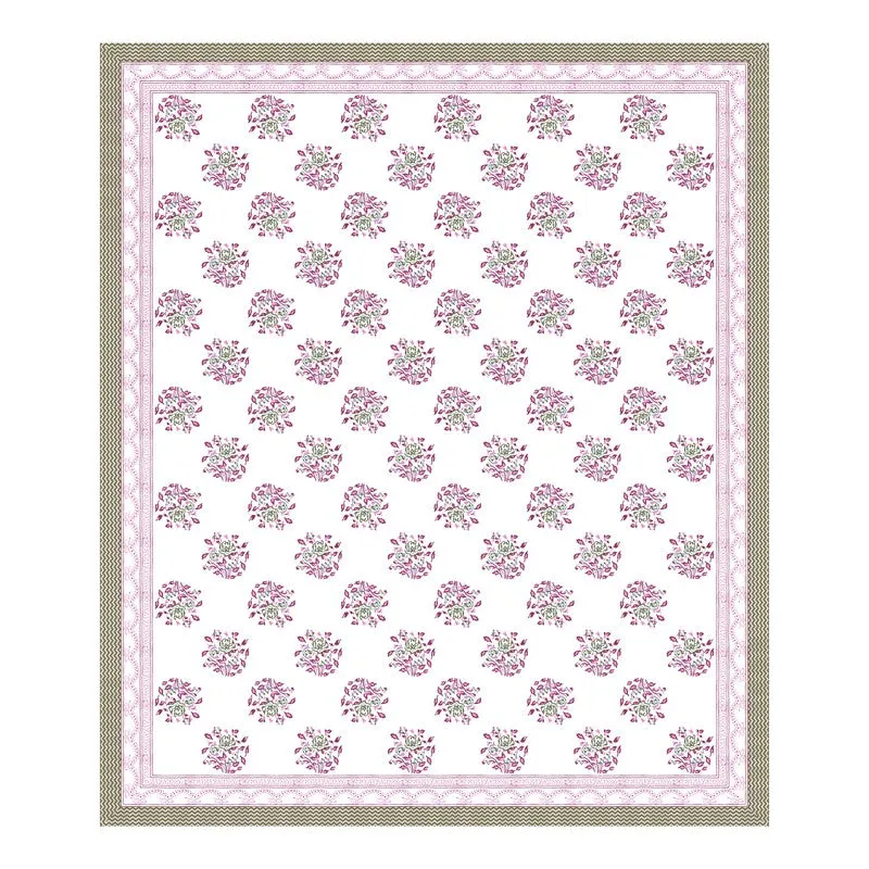 Desert Style Cotton Bedsheet (Pink,Green,White) - 120 TC media 5