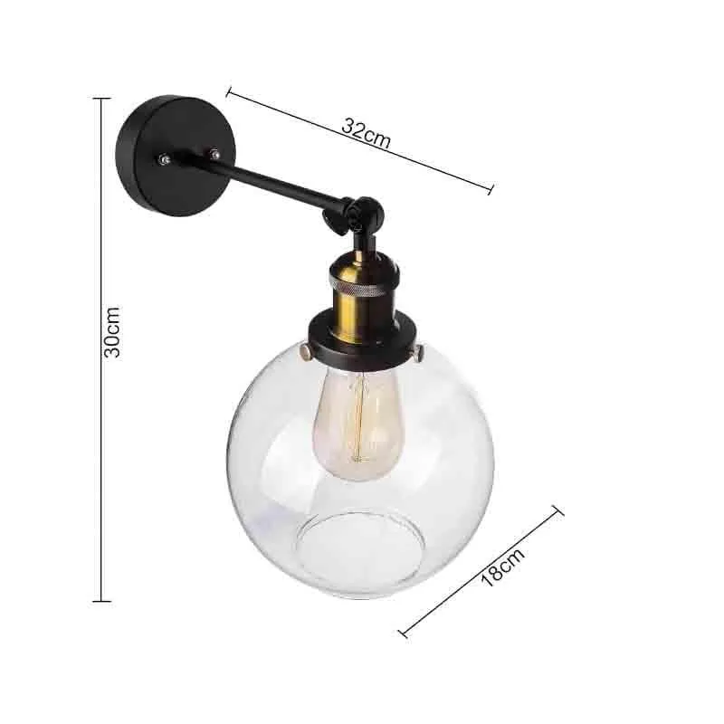 Globe Shine Glass & Metal Wall Lamp media 6