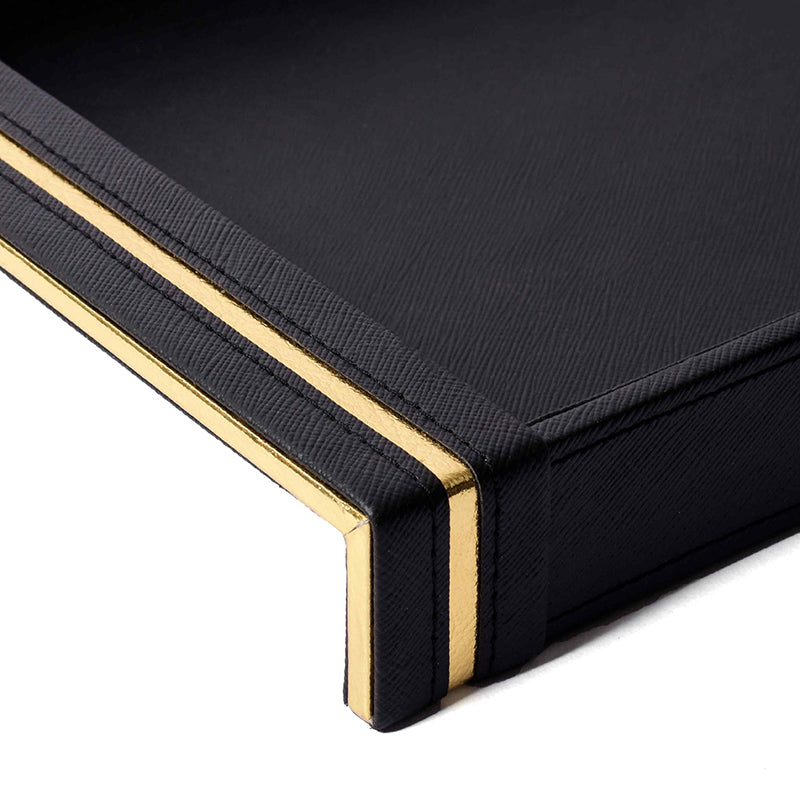 Ceastra Faux Leather Serving Tray - Black media 7