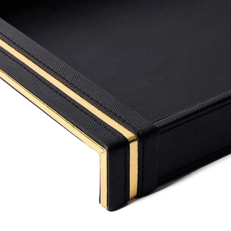 Ceastra Faux Leather Serving Tray - Black media 7