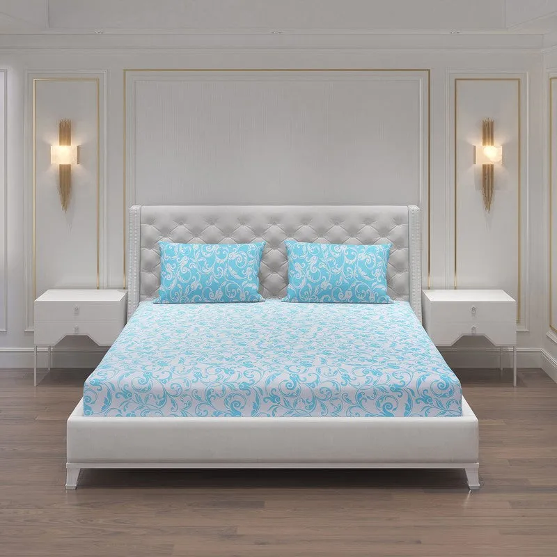 Monte Carlo Amrit Paisley Cotton Bedsheet (Blue) - 104 TC media 3