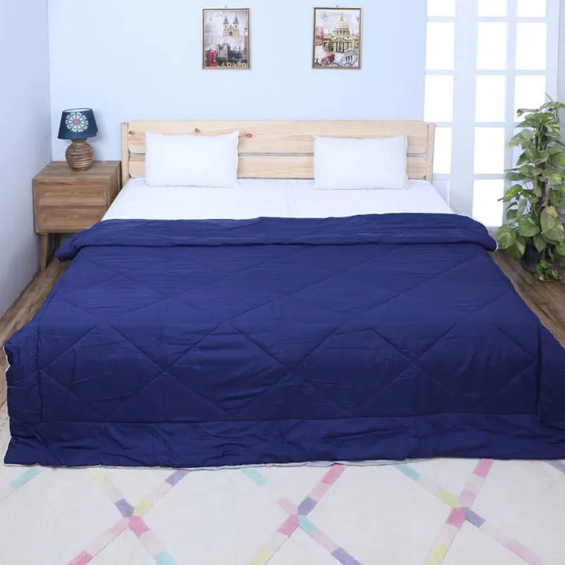Adova Reversible Microfiber Comforter (Blue & Grey) - 120 GSM media 3
