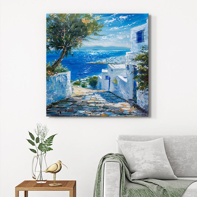 Meditteranean Street Poly Canvas Wall Painting