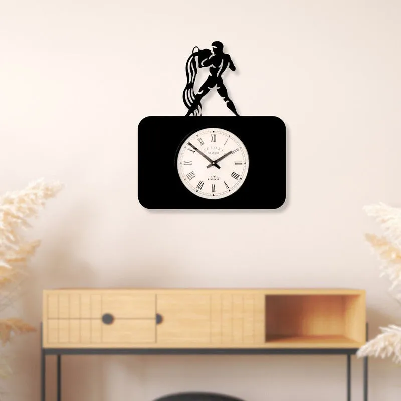Aquarius Steel Analog Wall Clock - Black media 3