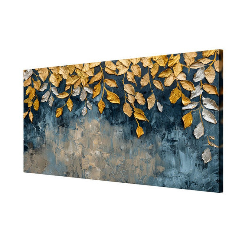 Golden Foliage Poly Canvas Wall Painting media 5