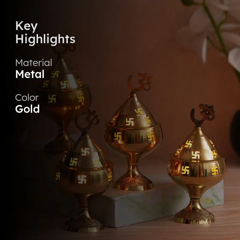 Rudrana Om Swastik Akhand Diya - Set Of Four media 2
