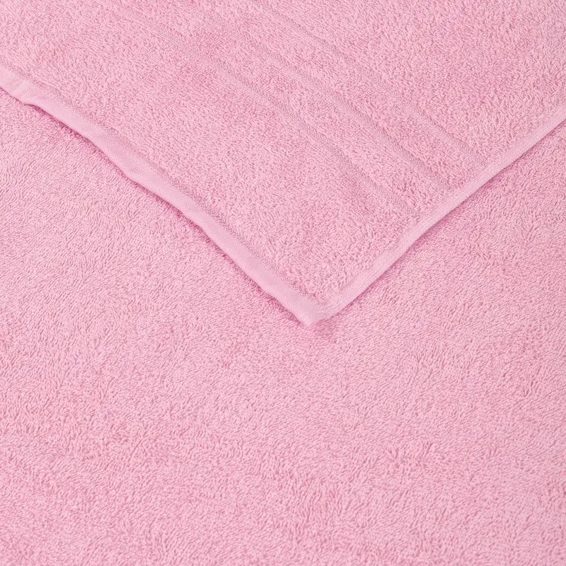 Close-up texture view of the light pink bath towel
