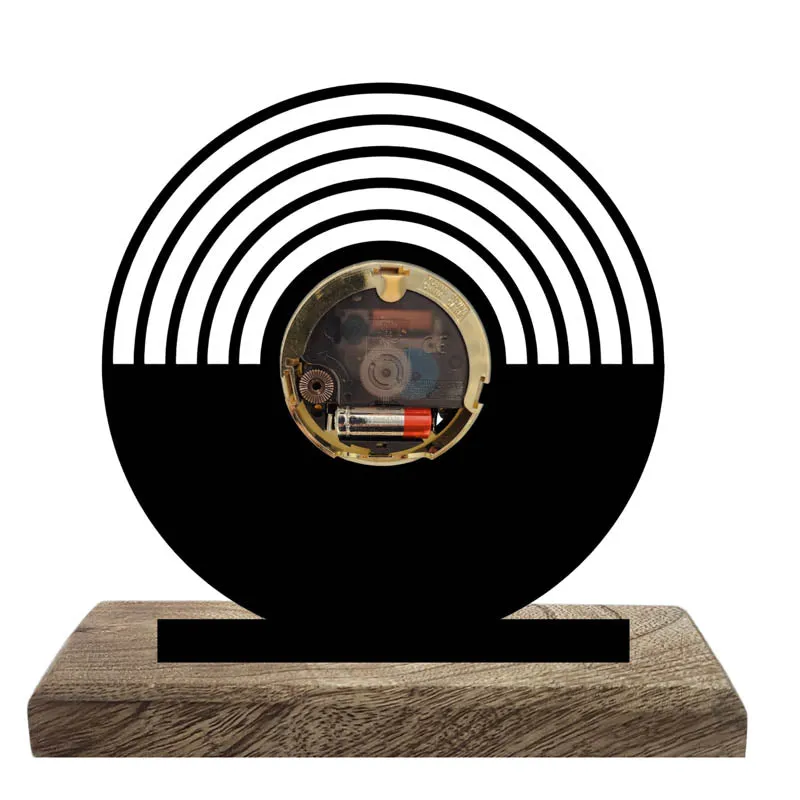 Spiral Flux Iron & Mango Wood Table Clock media 4