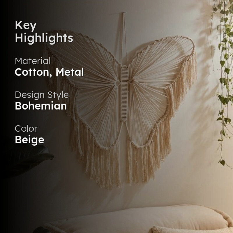 Butterfly Niara Macrame Metal Wall Accent media 2