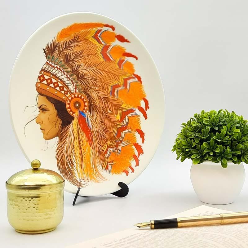 Dauntless Red Indian Decorative Plate - Orange