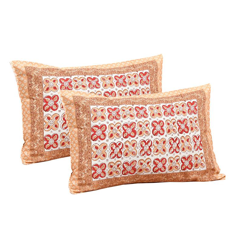 Murti Ethnic Cotton Bedsheet (Orange) - 180 TC media 4