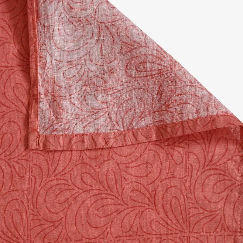 Swayam Madhu Floral Cotton Bedsheet (Rust) - 160 TC media 3