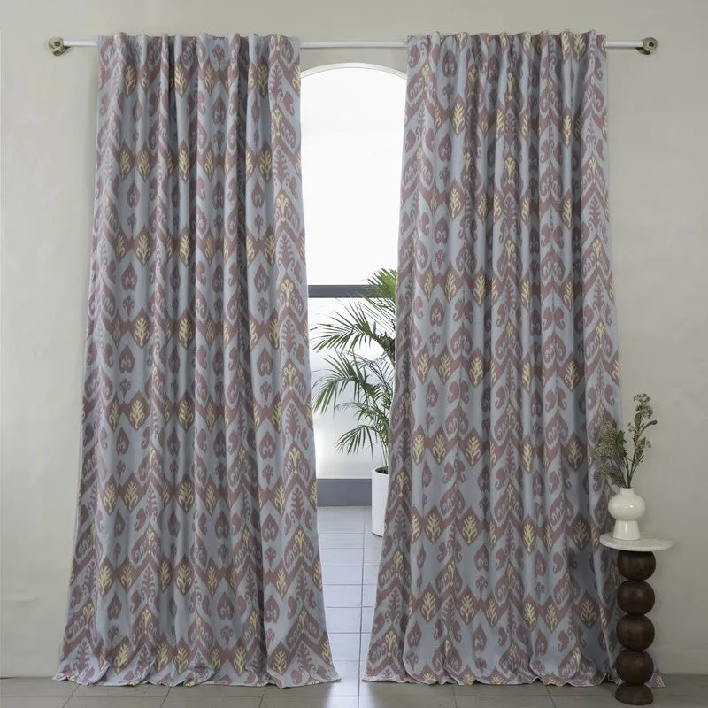 Tranquebar Home Creative Waves Polyester Curtains(Blue,Maroon) - Set Of Two media 3