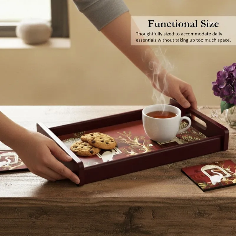 Rustique Serving Tray with 4 Coasters - Five Piece Set media 5