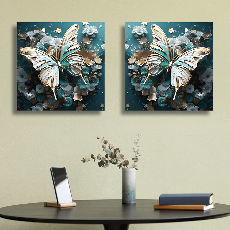 Papilio Of Dreams Canvas Wall Art - Set Of Two