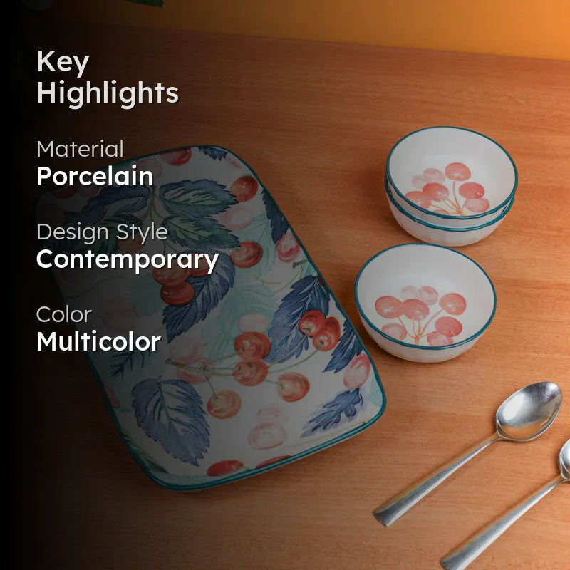 Coral Charm Porcelain Platter - Four Piece Set media 2