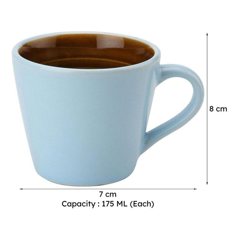 Karvaa Ceramic Tea Cup (175 mL Each)/Arctic Blue)-  Set of Six media 9
