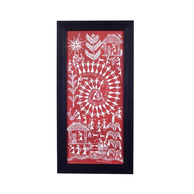 Barasi Warli Canvas Wall Art - Set Of Two media 5