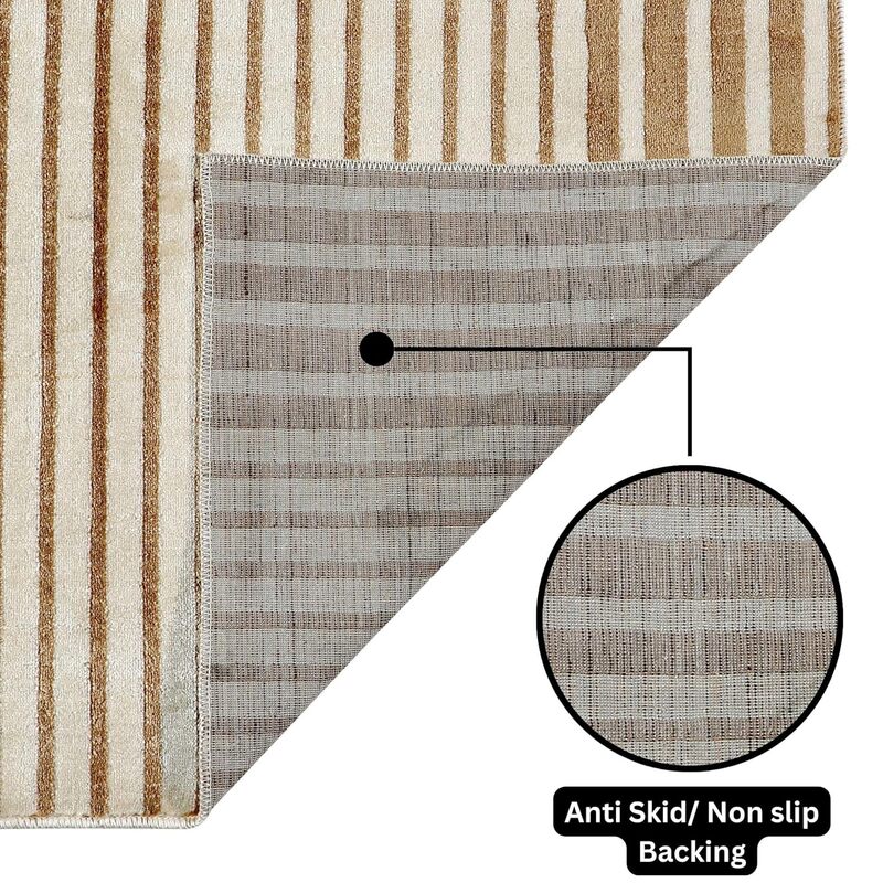 Icaria Non-Anti Skid Nylon Nylon Dhurries - Beige media 5