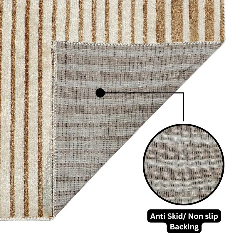 Icaria Non-Anti Skid Nylon Nylon Dhurries - Beige media 5