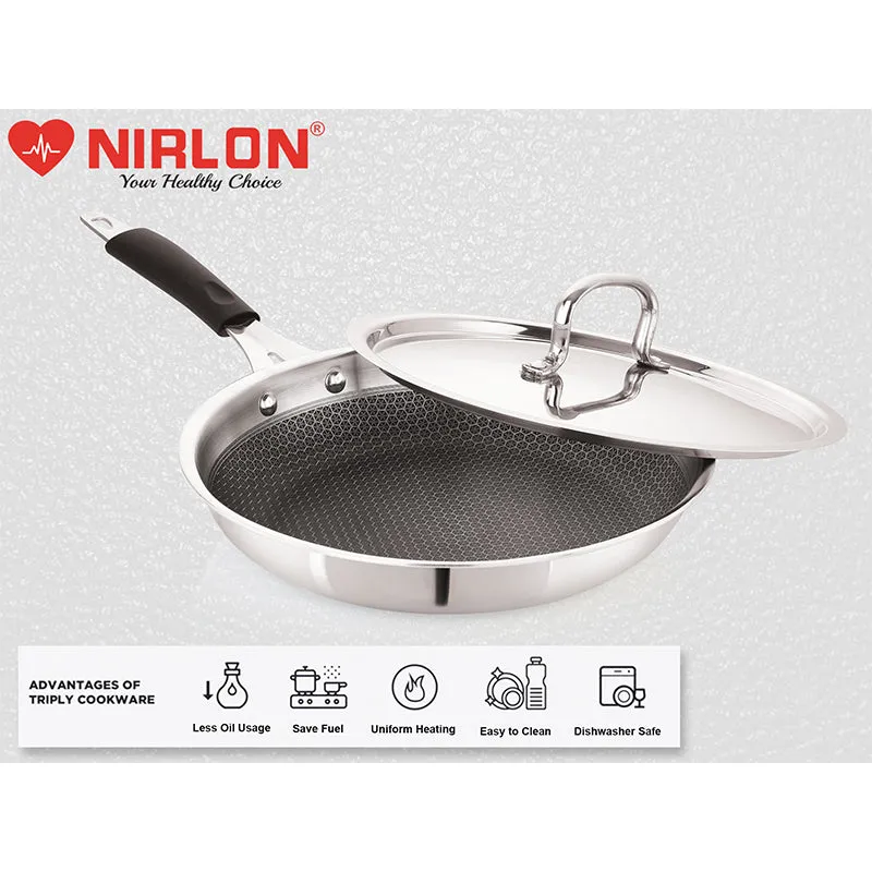 Nirlon Hammered Frying Pan With Lid - 9 Inches media 6