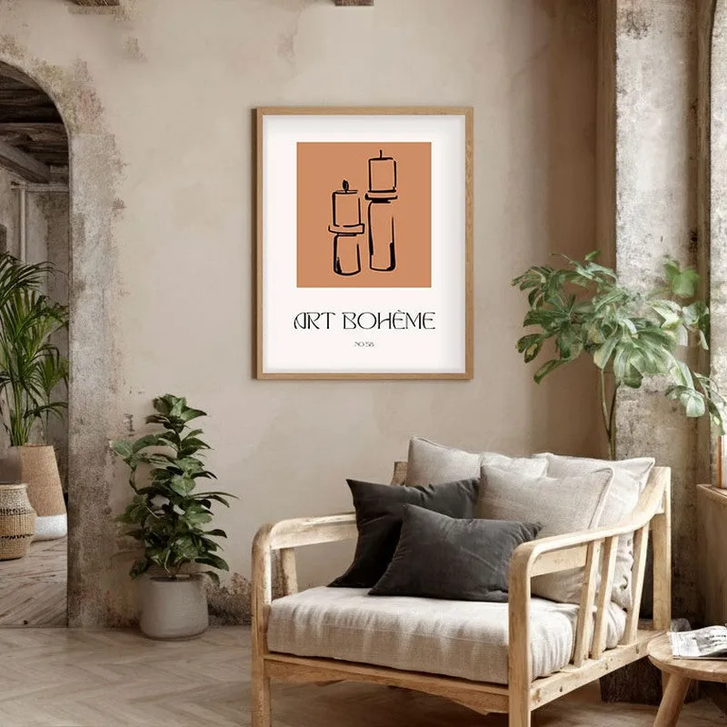 Ritual Calm Canvas Wall Painting With Brown Frame media 5