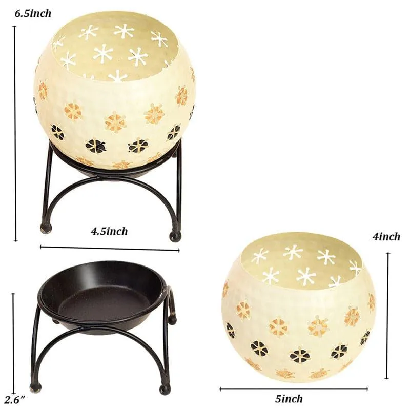 Nahusha Tealight Candle Holder (Cream) - Set Of Two media 6