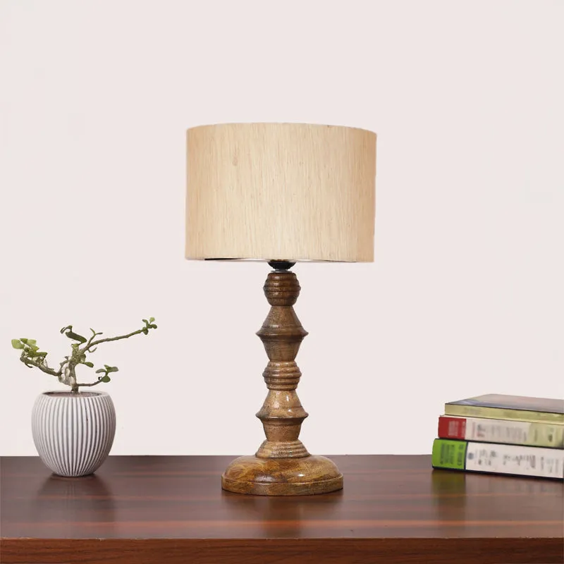 Cotin I Timber Wooden Table Lamp - Beige,Brown media 3