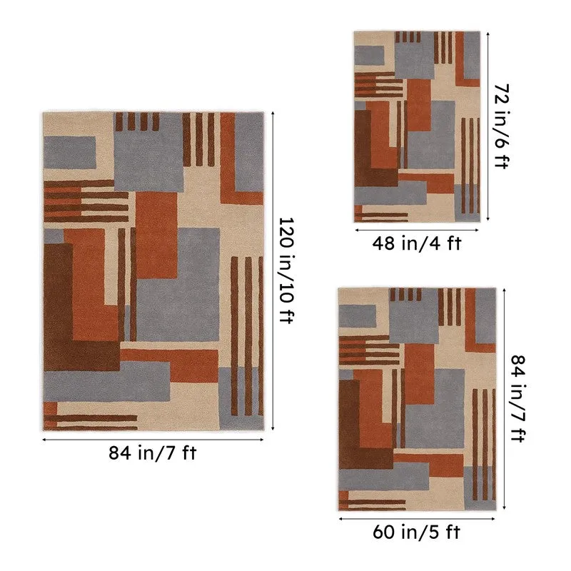 Melantho Hand Tufted Geometric Wool & Nylon Carpet - Grey media 14