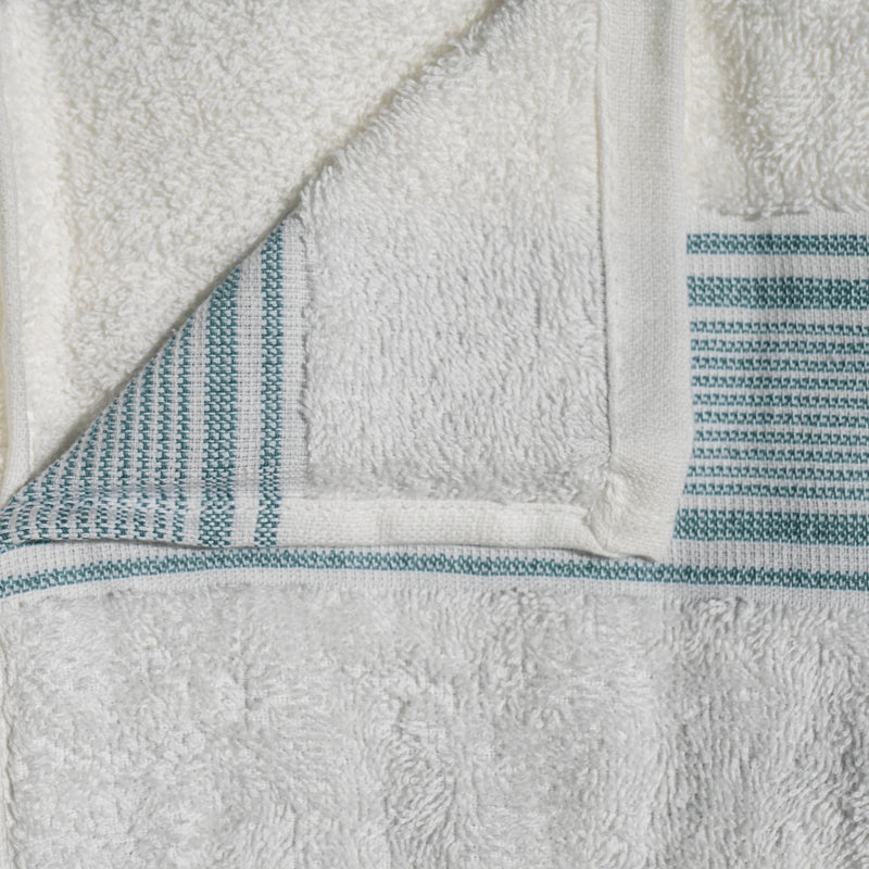 Micro Cotton LuxeDry Comfort Bath Towel - White & Green media 6