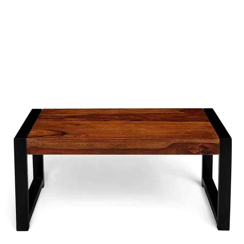 Zavex Sheesham Wooden Center Table - Brown,Black media 4